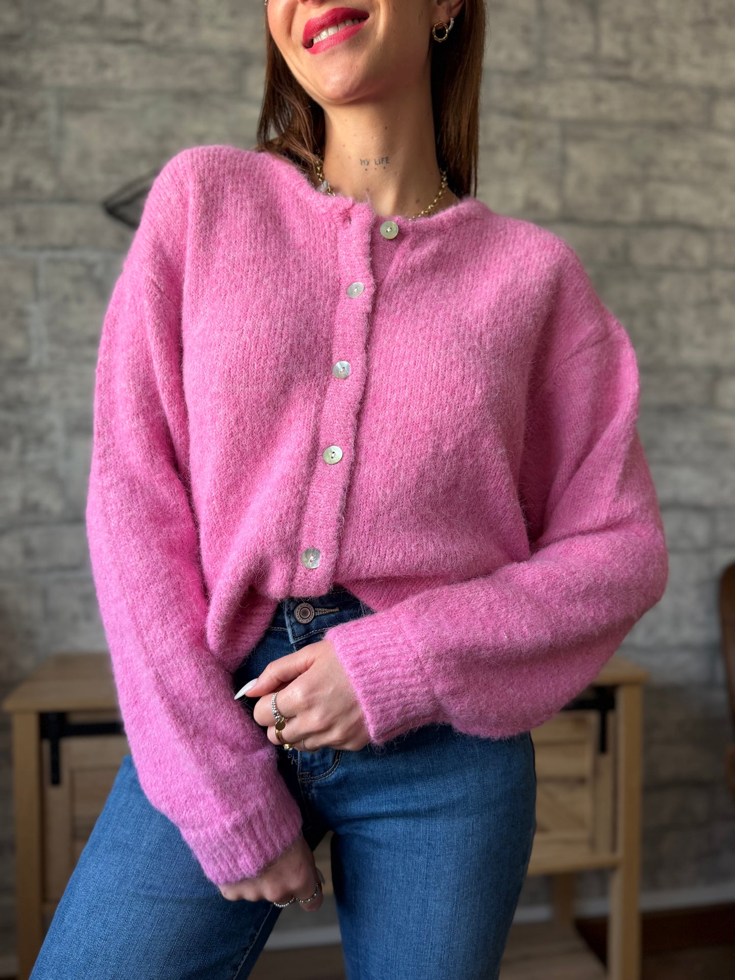 Gilet Elliot Rose Bonbon