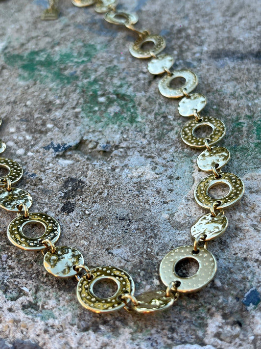Collier Anneaux Doré