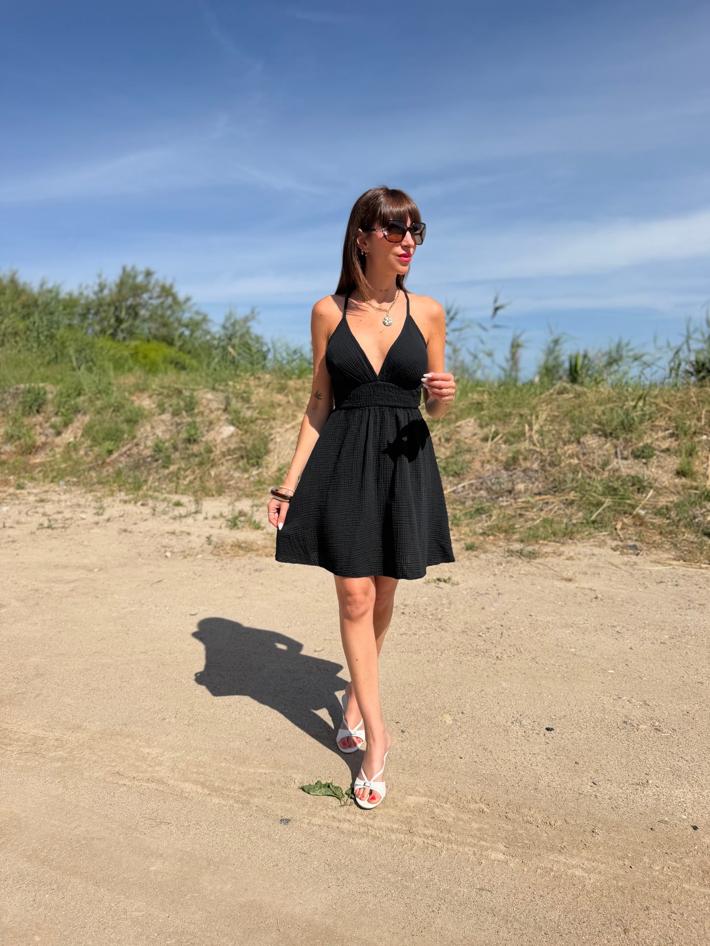 Robe Dos Croisé Noir