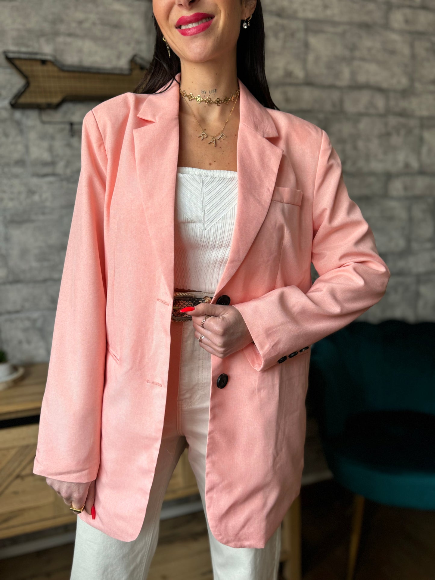 Veste Blazer Kio Rose Pastel