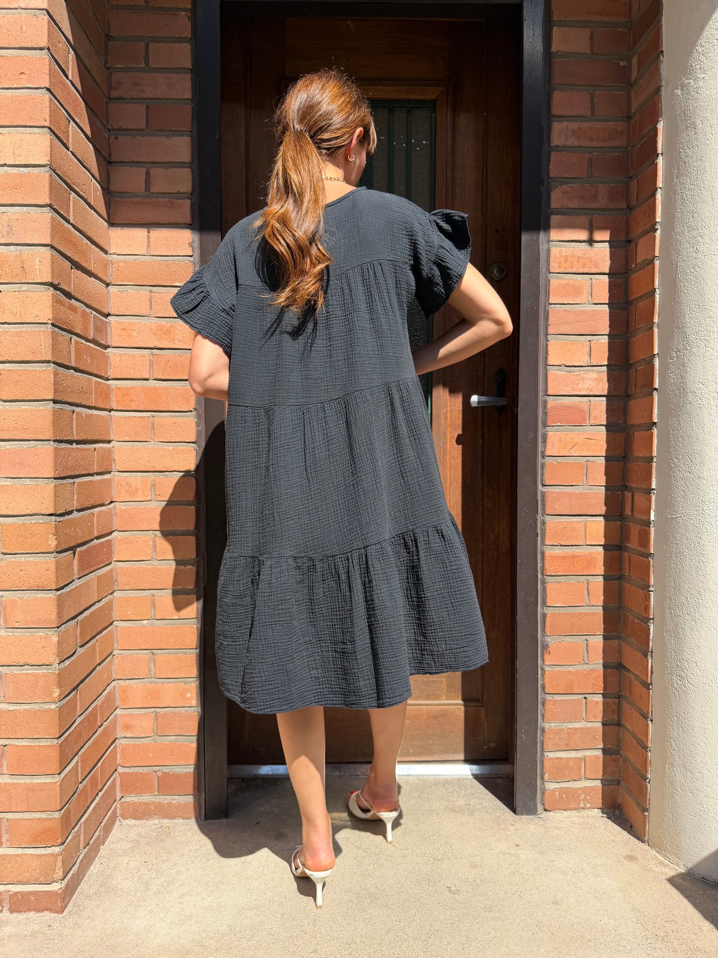 Robe Ample Coton Noir New