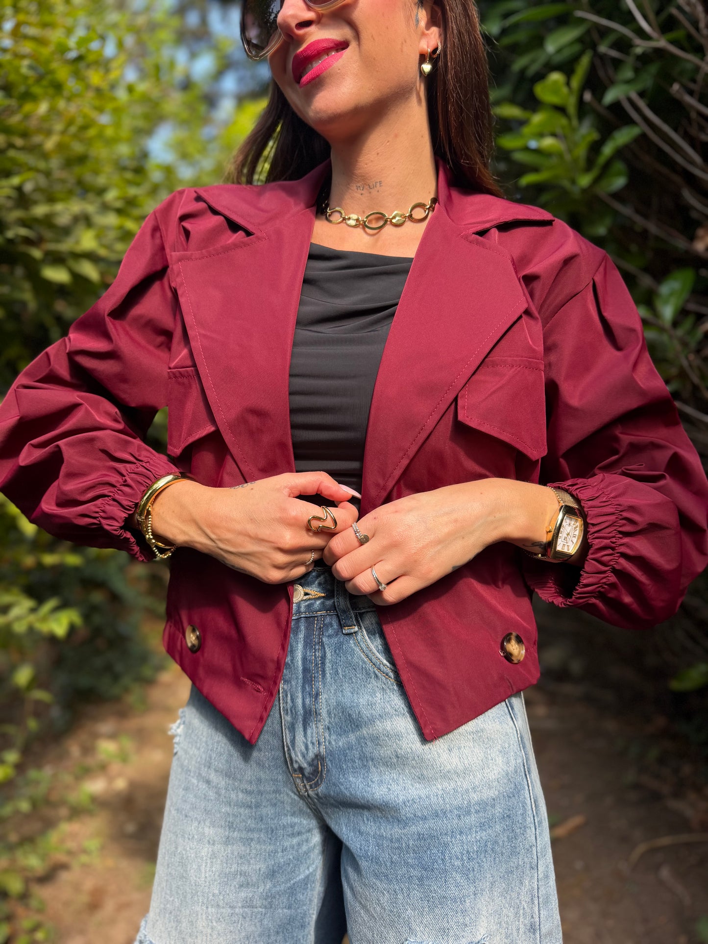 Veste Trench Court Bordeaux