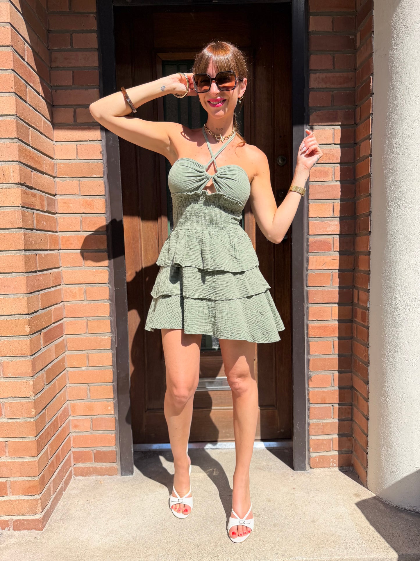 Robe Bustier Coton Kaki