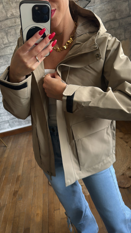 Imperméable Léo Kaki Clair
