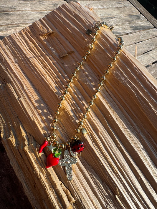Collier Breloque Coccinelle