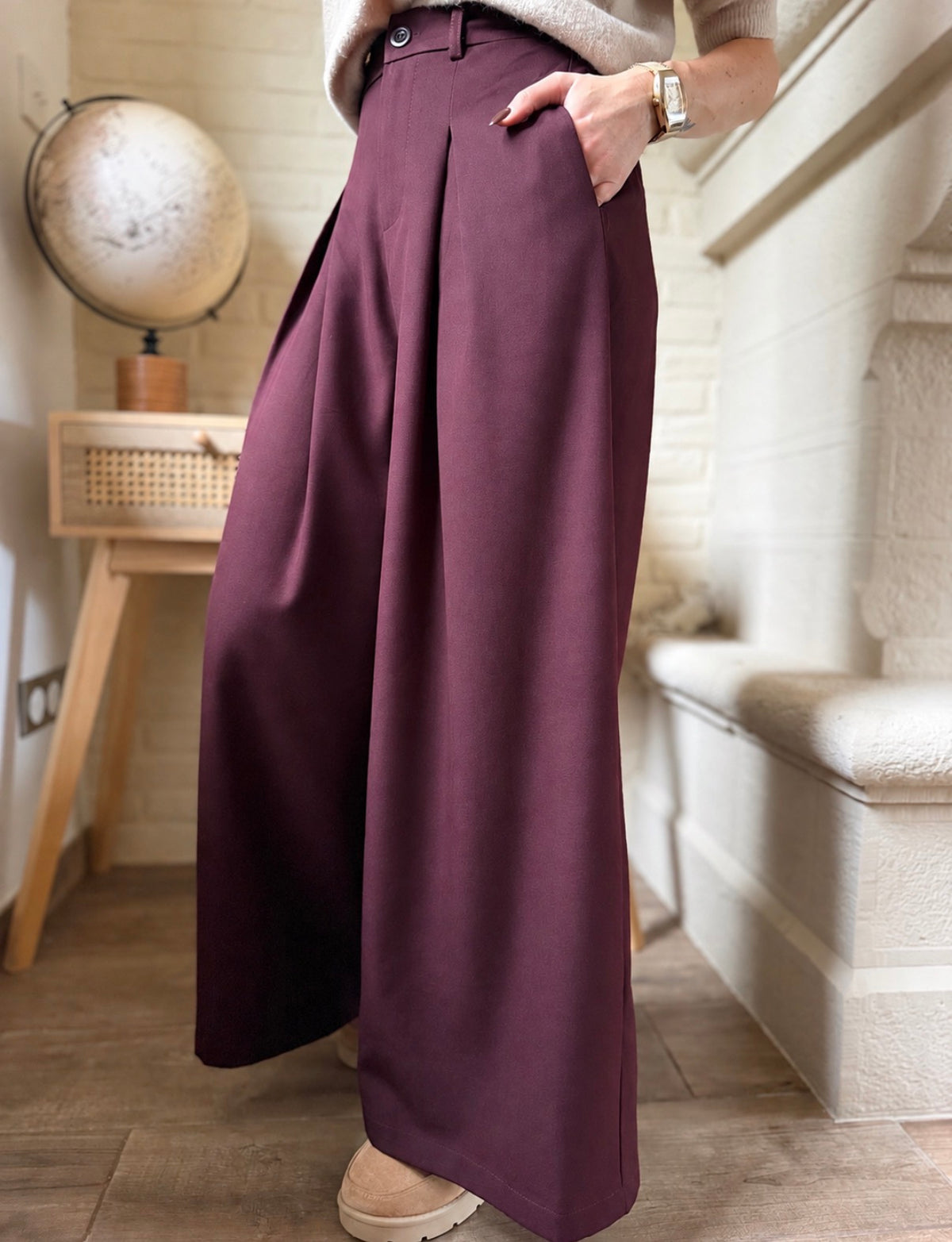 Pantalon Liam Uni Bordeaux