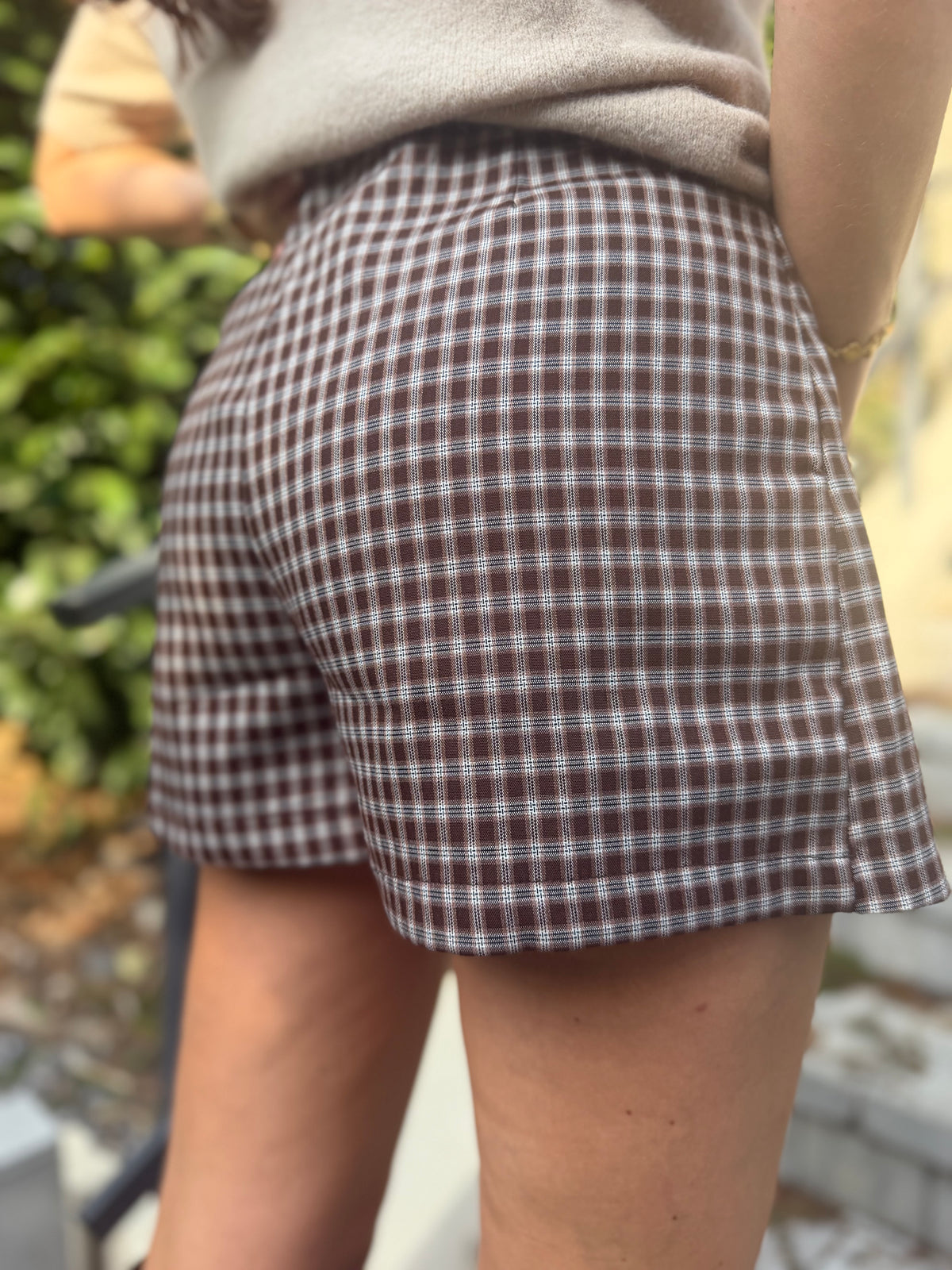 Jupe-Short Carreaux Chocolat