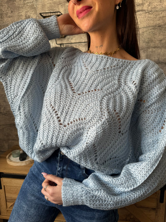 Pull Pilou Bleu ciel