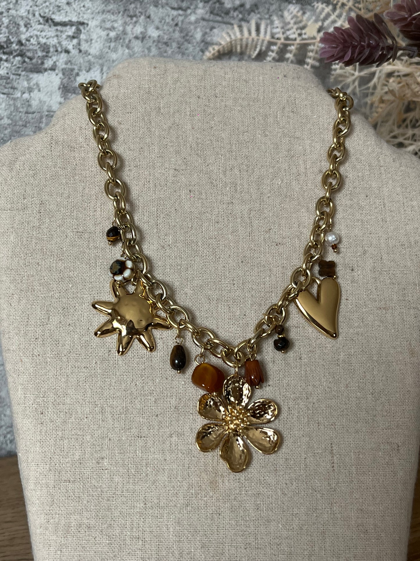 Collier Breloques Flowers