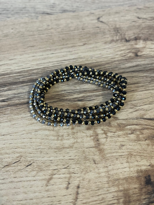 Bracelet Multiple Doré et Noir
