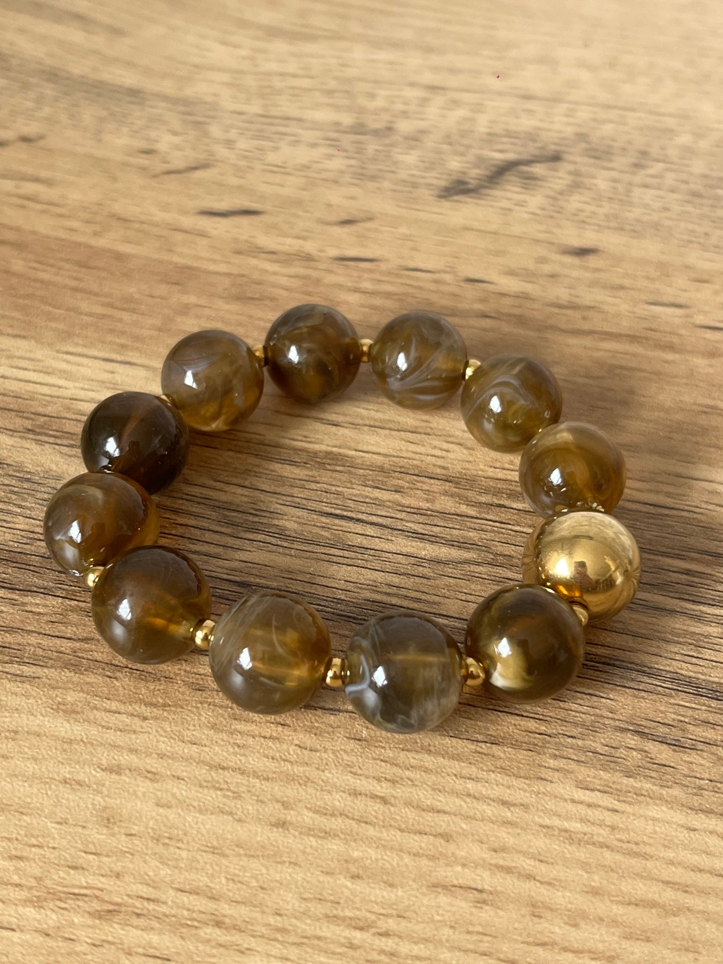 Bracelet Perles Marron