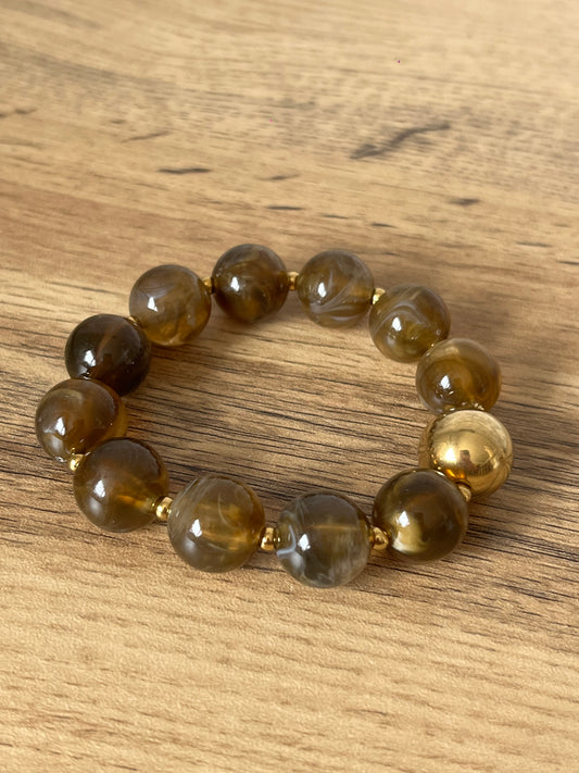 Bracelet Perles Marron