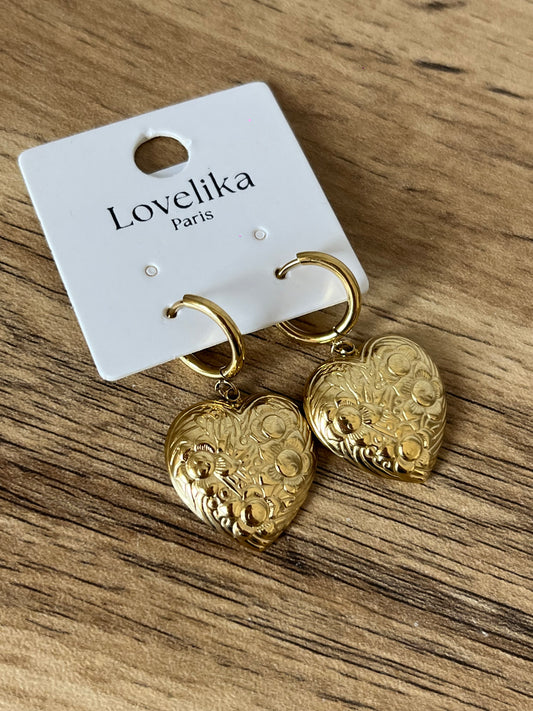 Boucle d’oreille Cœur Or