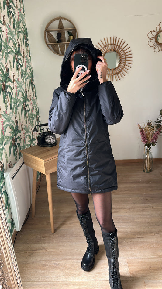 Parka Fourré REVERSIBLE Noire