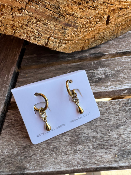 Boucle d’oreille Goutte Strass
