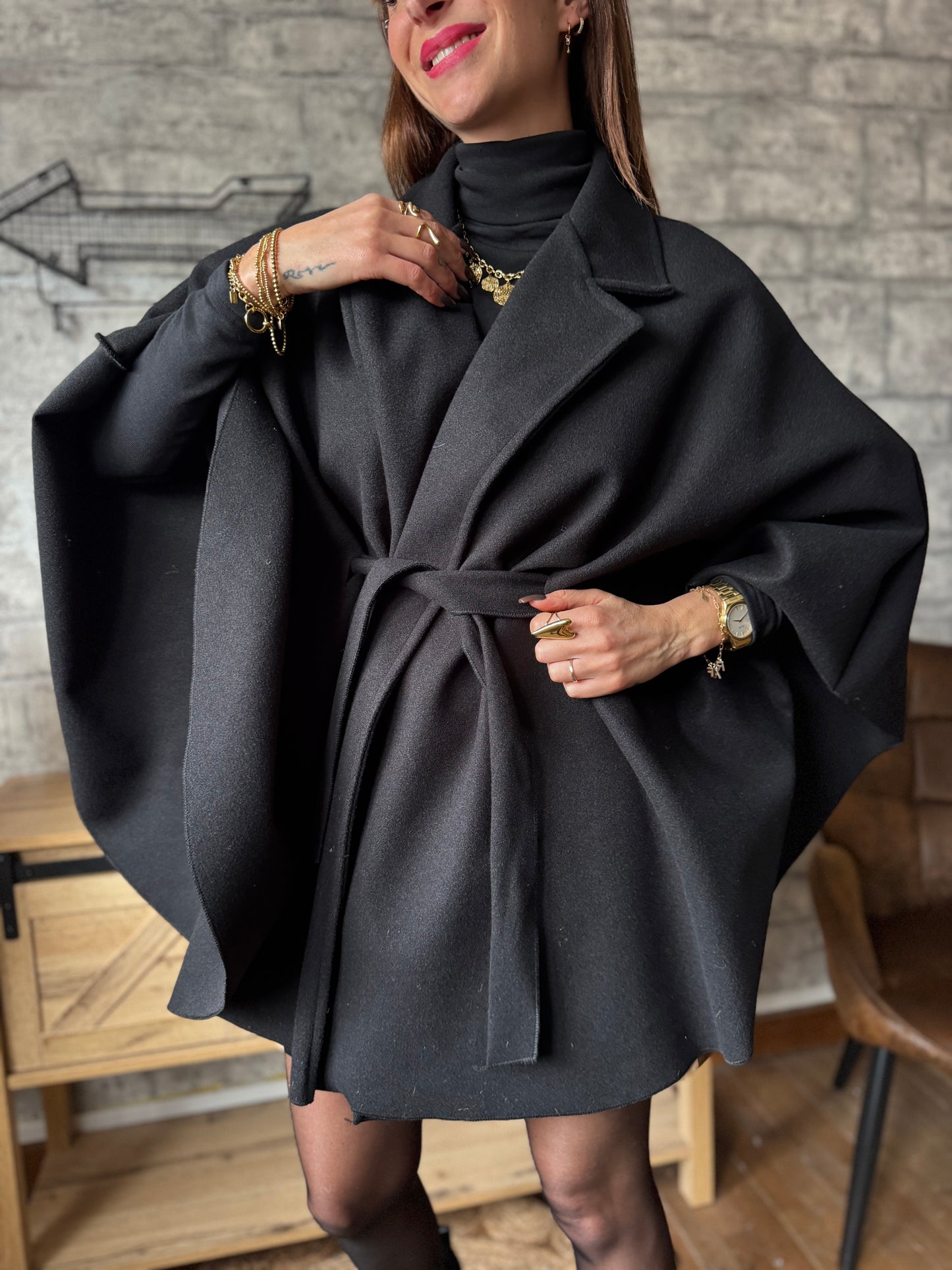Veste Cape Noir