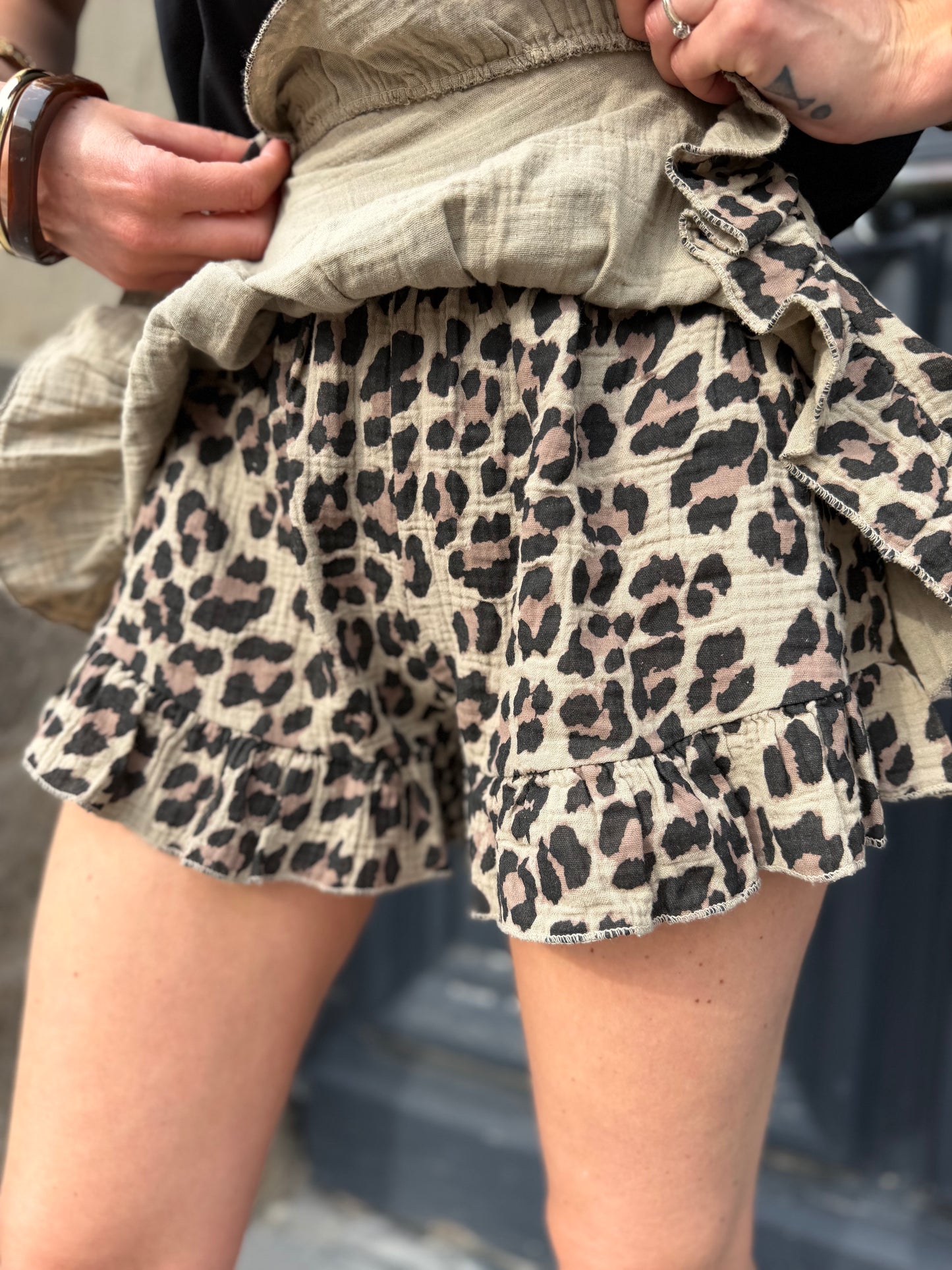 Jupe-Short Léopard Coton