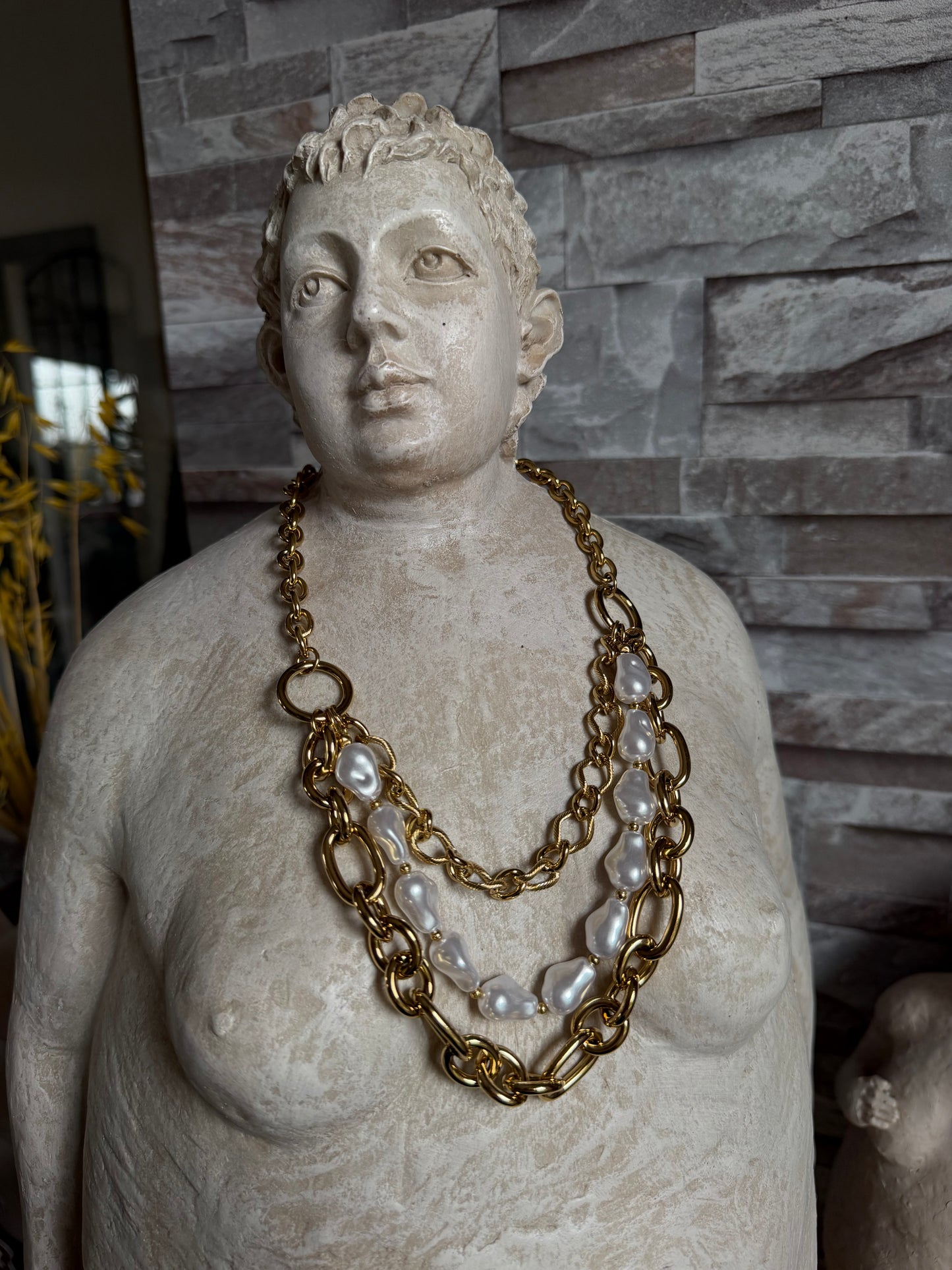 Collier Triple chaîne/perle