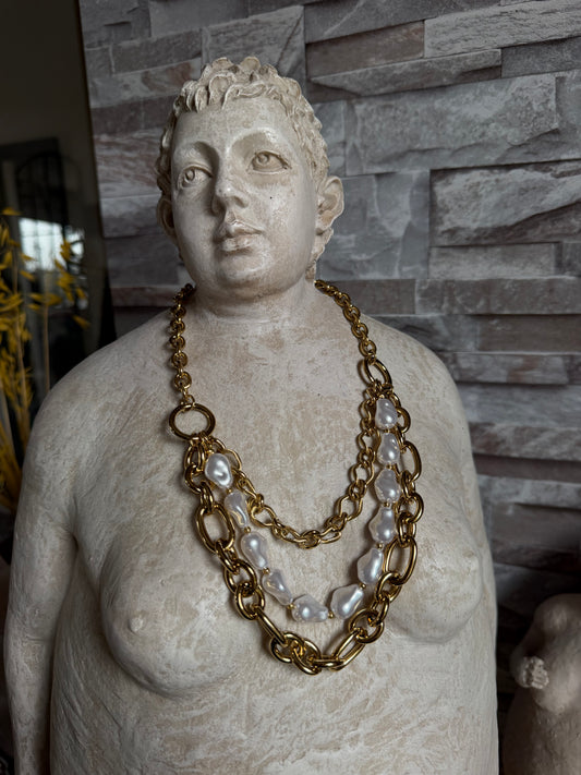 Collier Triple chaîne/perle