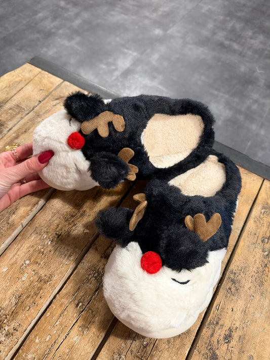 Pantoufle Noël Noir