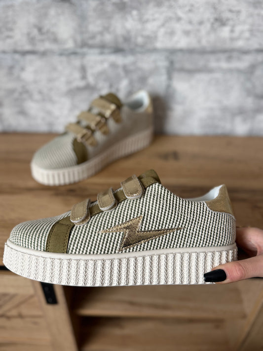 Basket Vanessa Wu Kaki Rayé