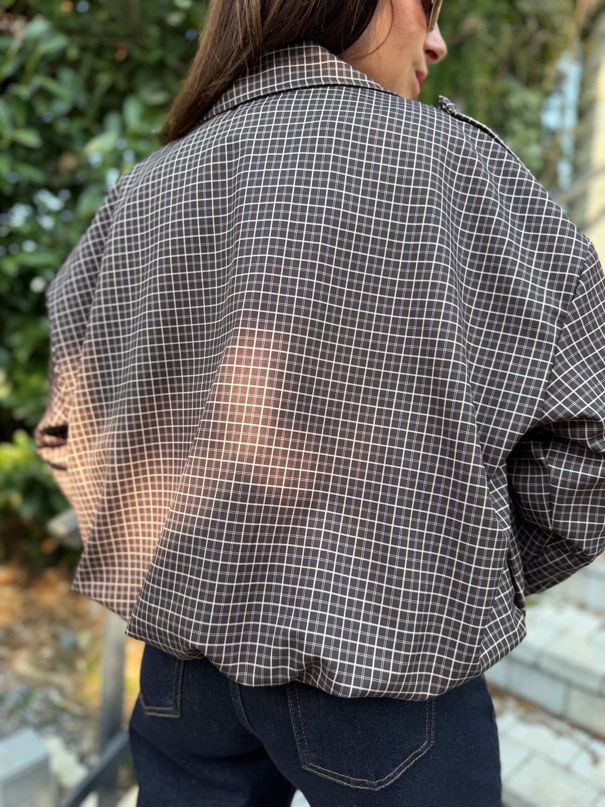 Veste Bomber Carreaux Chocolat