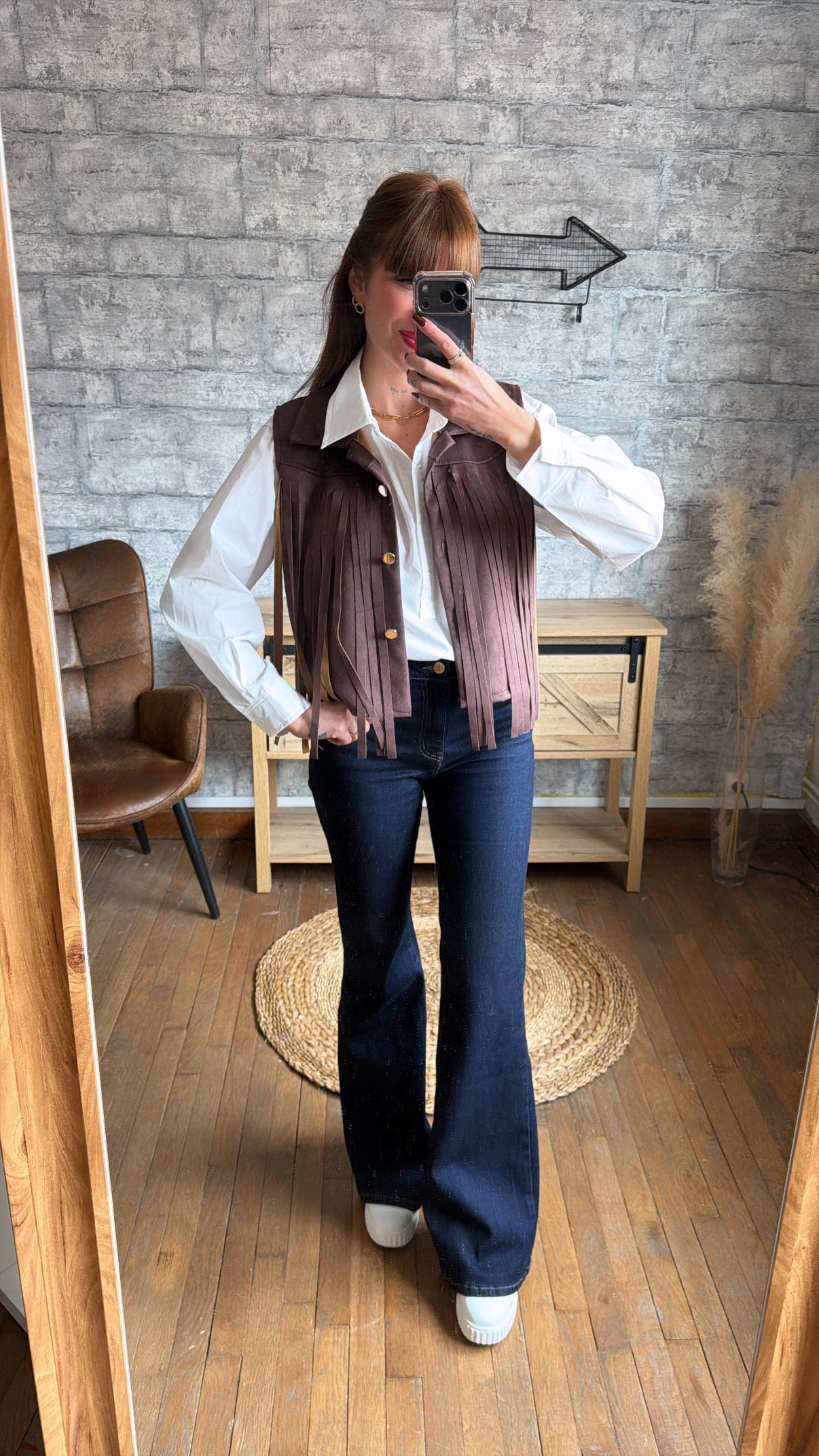 Veste Sans Manches Frange