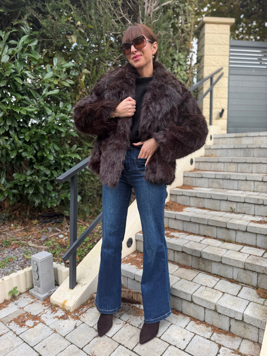 Manteau FAUSSE FOURRURE Chocolat
