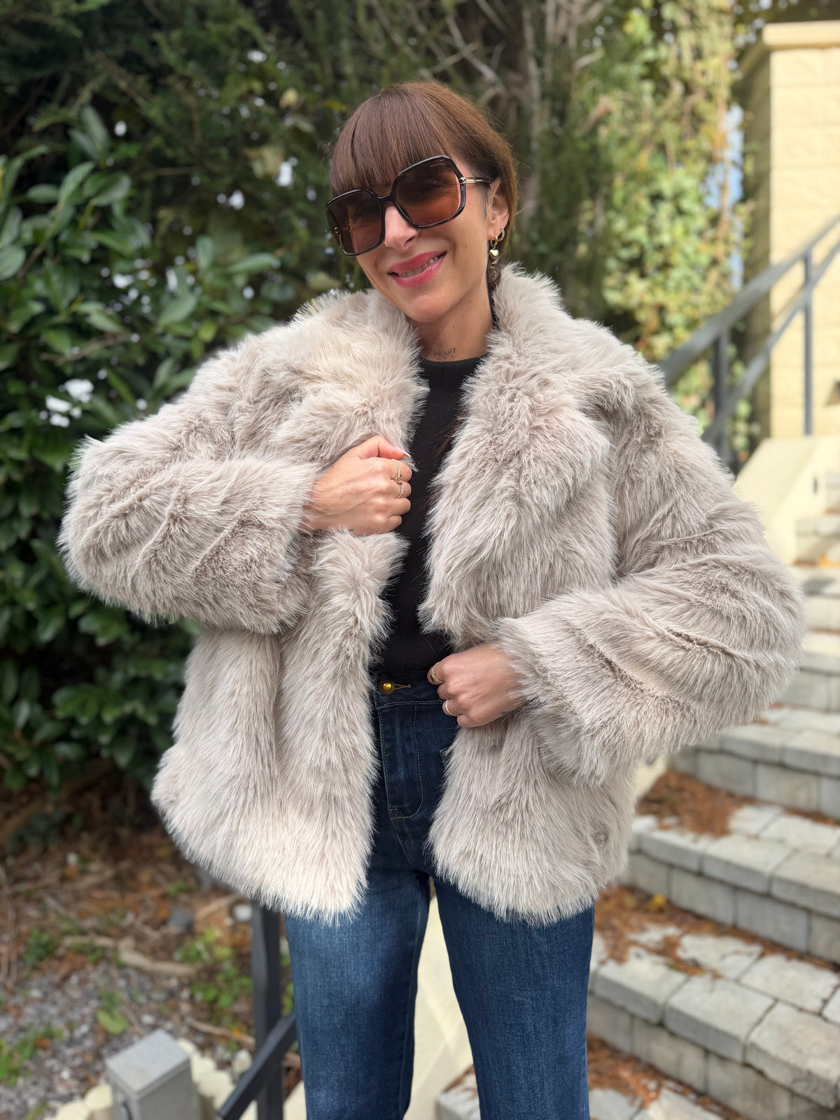 Manteau FAUSSE FOURRURE Beige