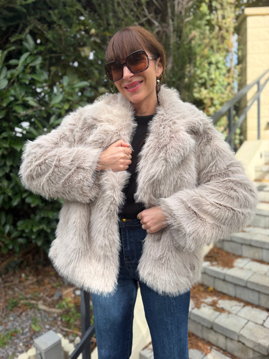 Manteau FAUSSE FOURRURE Beige
