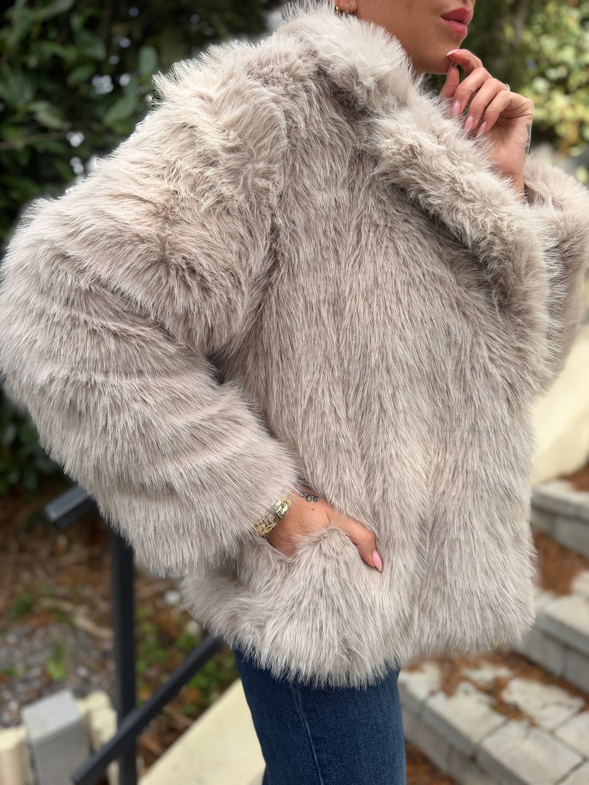 Manteau FAUSSE FOURRURE Beige
