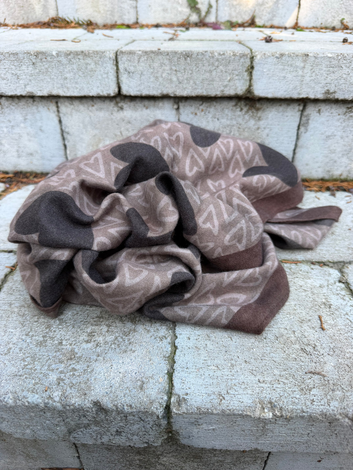 Foulard Cœur Marron
