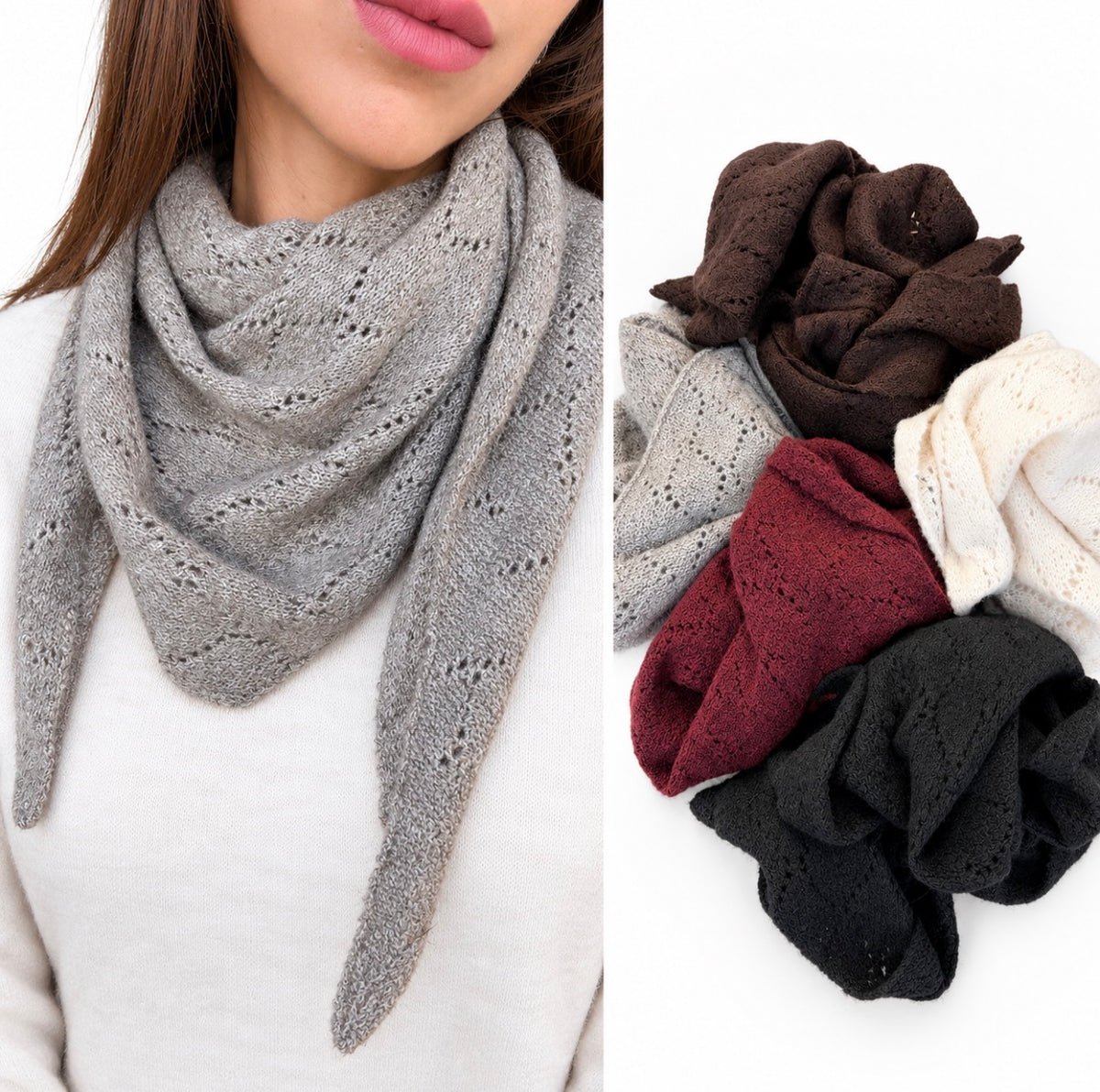Écharpe Triangle Tricot