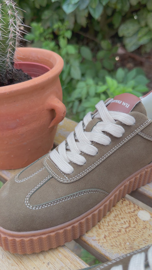 Basket Vanessa Wu MAGGIE Emblem Lace Kaki