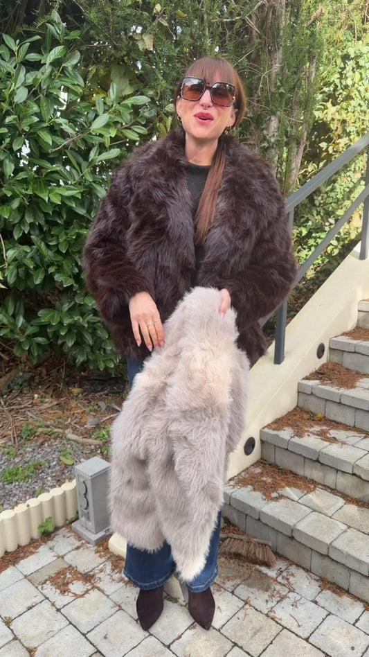 Manteau FAUSSE FOURRURE Chocolat