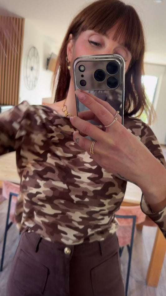 Top Cachemire Camouflage Choco