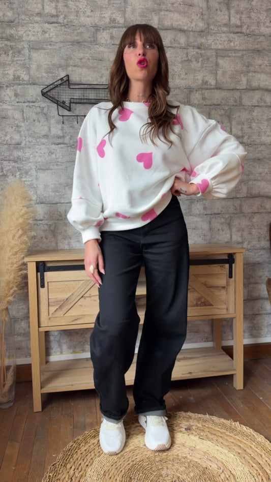 Sweat Cœur Blanc (taille ML)