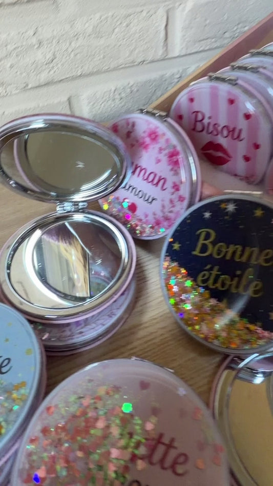 Miroir Paillettes Message