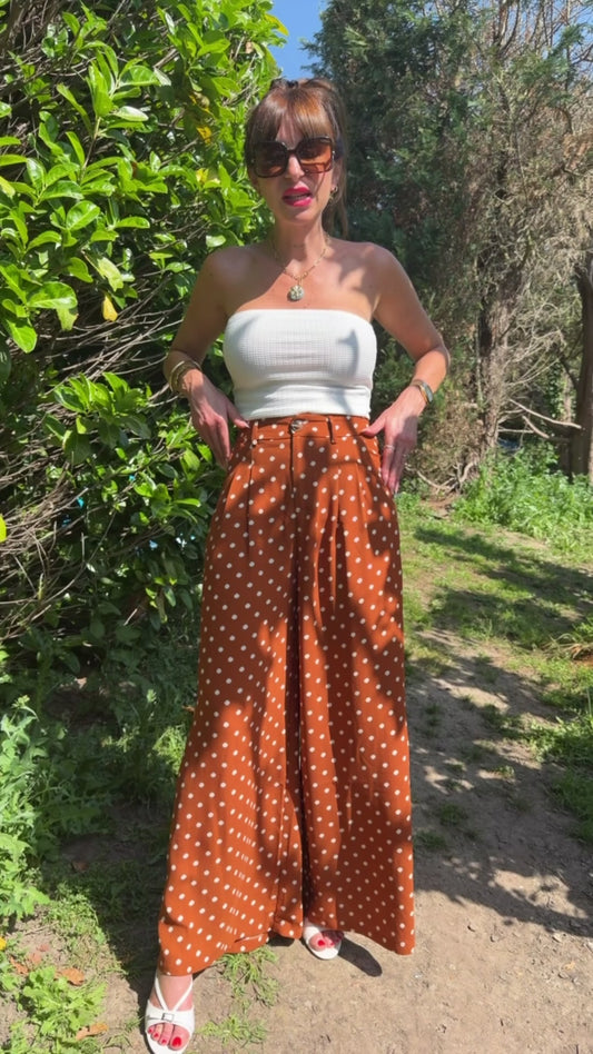 Pantalon Pois Brique