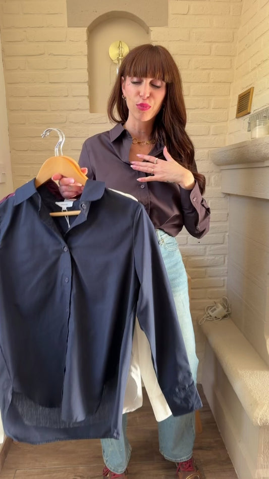 Chemise Unie Bleu marine