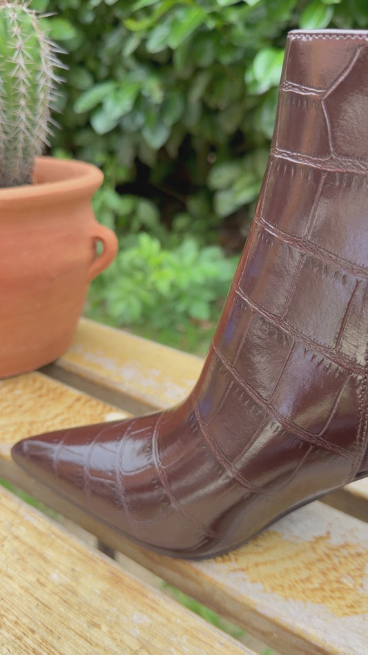 Boots Croco Chocolat
