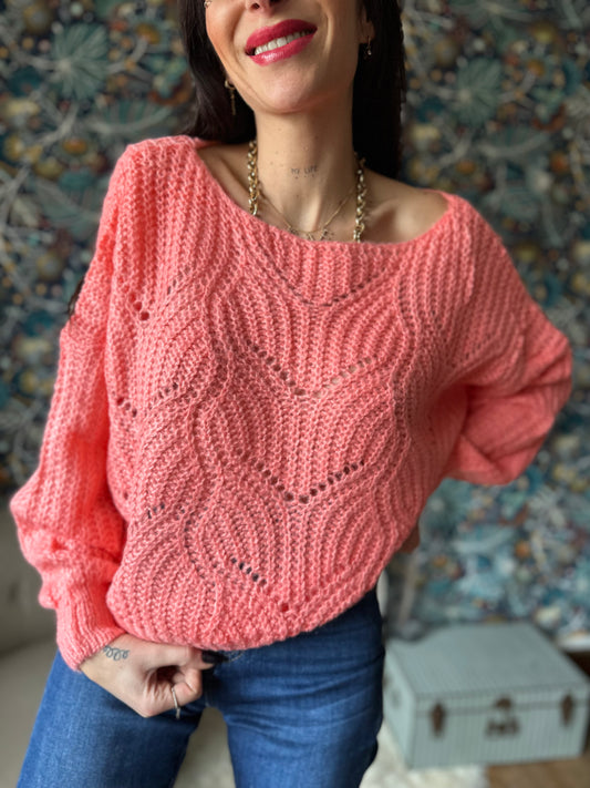 Pull Pilou Corail