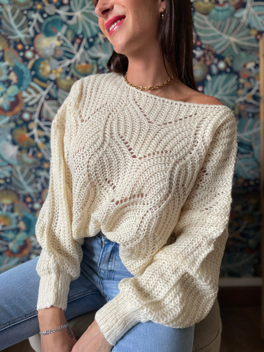 Pull Pilou Ecru